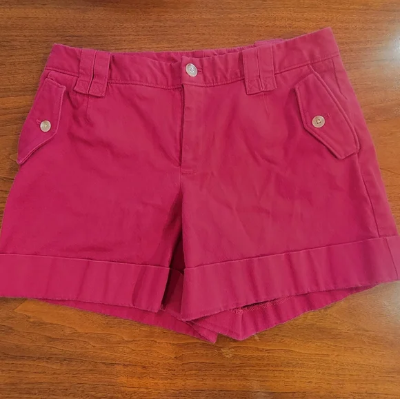 Banana Republic Fuchsia Martin Fit Tailored Shorts Size 8 - Picture 11 of 16